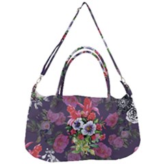 Purple Flowers Removal Strap Handbag