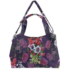 Purple Flowers Double Compartment Shoulder Bag