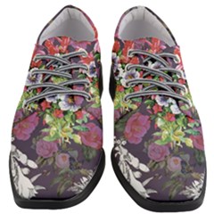 Purple Flowers Women Heeled Oxford Shoes by goljakoff