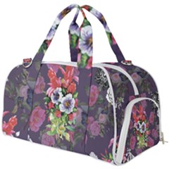 Purple Flowers Burner Gym Duffel Bag by goljakoff