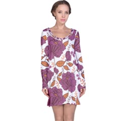 Rose Flowers Long Sleeve Nightdress by goljakoff