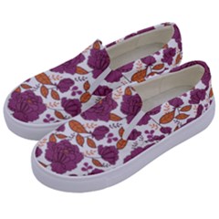 Rose Flowers Kids  Canvas Slip Ons by goljakoff