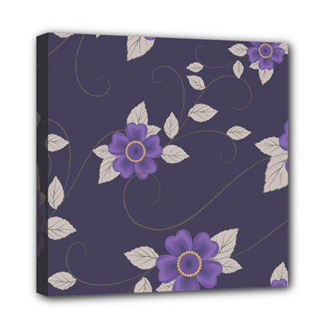 Purple Flowers Mini Canvas 8  X 8  (stretched) by goljakoff