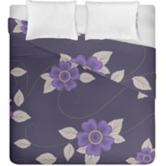 Purple Flowers Duvet Cover Double Side (king Size)