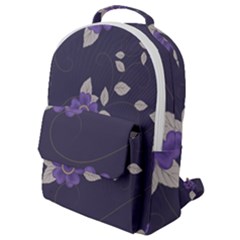 Purple Flowers Flap Pocket Backpack (small) by goljakoff