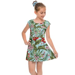 Tropical Flowers Kids  Cap Sleeve Dress by goljakoff