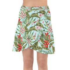 Tropical Flowers Wrap Front Skirt by goljakoff