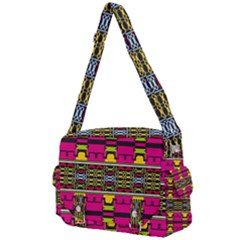Pink Yellow Green Shapes                                                    Buckle Multifunction Bag by LalyLauraFLM