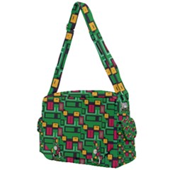 Rectangles On A Green Background                                                     Buckle Multifunction Bag by LalyLauraFLM