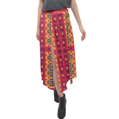 Shapes In Retro Colors2                                                               Velour Split Maxi Skirt