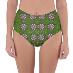 Star Over The Healthy Sacred Nature Ornate And Green Reversible High-waist Bikini Bottoms by pepitasart