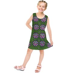 Star Over The Healthy Sacred Nature Ornate And Green Kids  Tunic Dress by pepitasart