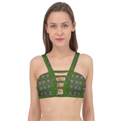 Star Over The Healthy Sacred Nature Ornate And Green Cage Up Bikini Top by pepitasart