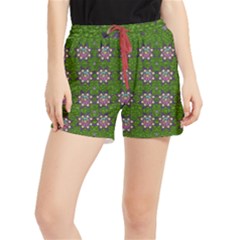 Star Over The Healthy Sacred Nature Ornate And Green Runner Shorts by pepitasart