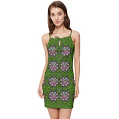 Star Over The Healthy Sacred Nature Ornate And Green Summer Tie Front Dress by pepitasart