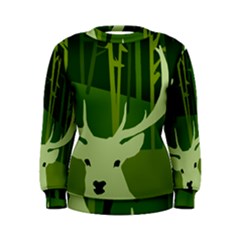 Forest Deer Tree Green Nature Women s Sweatshirt