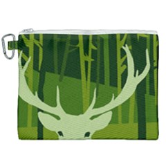 Forest Deer Tree Green Nature Canvas Cosmetic Bag (xxl)