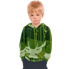 Forest Deer Tree Green Nature Kids  Overhead Hoodie