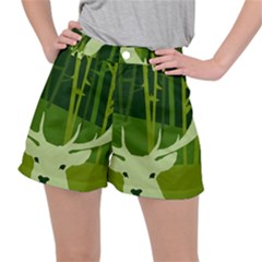 Forest Deer Tree Green Nature Ripstop Shorts