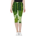 Forest Deer Tree Green Nature Inside Out Lightweight Velour Capri Leggings  View3