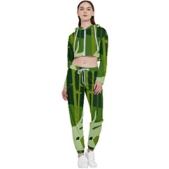 Forest Deer Tree Green Nature Cropped Zip Up Lounge Set by HermanTelo