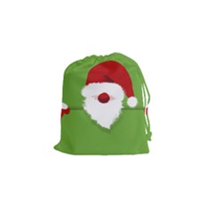 Santa Claus Hat Christmas Drawstring Pouch (small) by Mariart