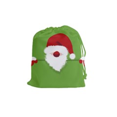 Santa Claus Hat Christmas Drawstring Pouch (medium)
