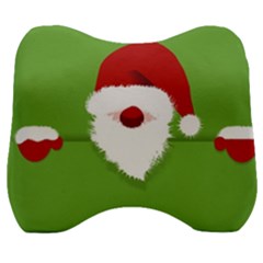 Santa Claus Hat Christmas Velour Head Support Cushion by Mariart
