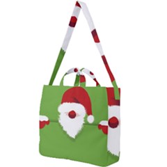 Santa Claus Hat Christmas Square Shoulder Tote Bag by Mariart