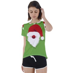 Santa Claus Hat Christmas Short Sleeve Foldover Tee by Mariart