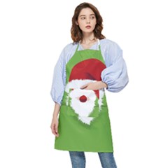 Santa Claus Hat Christmas Pocket Apron by Mariart