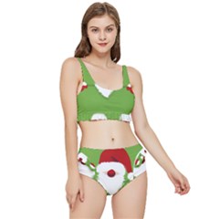 Santa Claus Hat Christmas Frilly Bikini Set