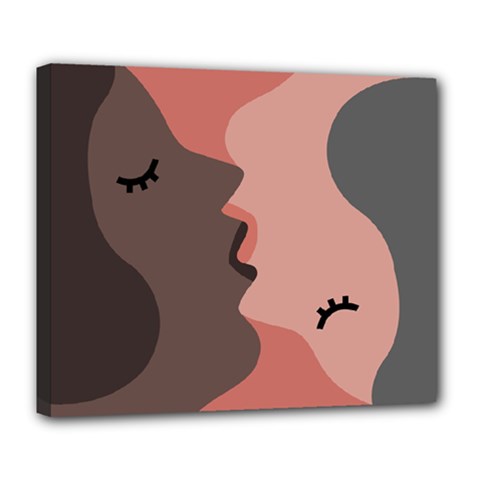 Illustrations Of Love And Kissing Women Deluxe Canvas 24  X 20  (stretched)