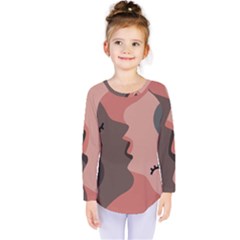 Illustrations Of Love And Kissing Women Kids  Long Sleeve Tee
