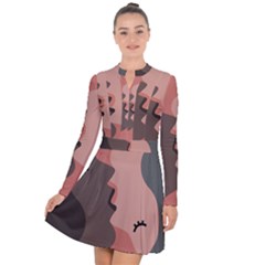 Illustrations Of Love And Kissing Women Long Sleeve Panel Dress by Alisyart