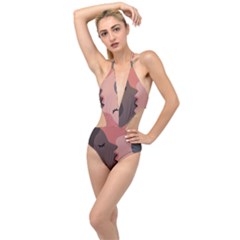 Illustrations Of Love And Kissing Women Plunging Cut Out Swimsuit by Alisyart