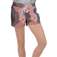 Illustrations Of Love And Kissing Women Velour Lounge Shorts by Alisyart