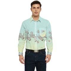 Peace Doves - By Larenard Men s Long Sleeve Pocket Shirt  by LaRenard