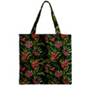 Tropical flowers Zipper Grocery Tote Bag View1