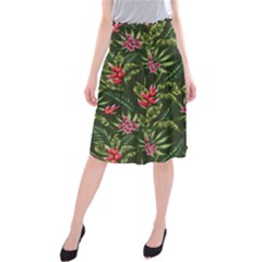 Tropical Flowers Midi Beach Skirt by goljakoff