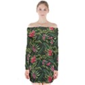 Tropical flowers Long Sleeve Off Shoulder Dress View1