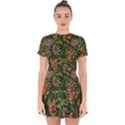 Tropical flowers Drop Hem Mini Chiffon Dress View1