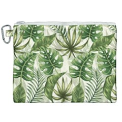 Green Leaves Canvas Cosmetic Bag (xxl) by goljakoff