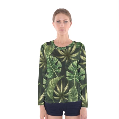 Green Leaves Women s Long Sleeve Tee by goljakoff