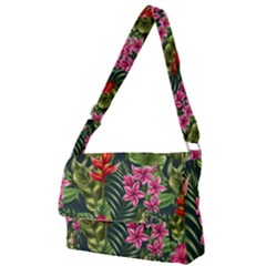 Tropical Flowers Full Print Messenger Bag (s) by goljakoff