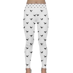 Birds Flying Motif Silhouette Print Pattern Classic Yoga Leggings by dflcprintsclothing