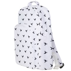 Birds Flying Motif Silhouette Print Pattern Double Compartment Backpack by dflcprintsclothing