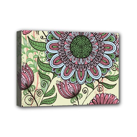 Flower Mandala Mini Canvas 7  X 5  (stretched) by goljakoff