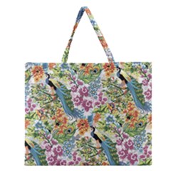 Peacock Pattern Zipper Large Tote Bag by goljakoff