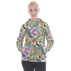 Peacock Pattern Women s Hooded Pullover by goljakoff